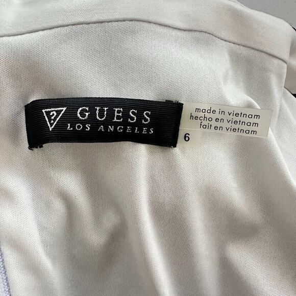Guess Los Angeles USA Halter Striped Mini Dress Size 6 Open Back Black White - Picture 6 of 8